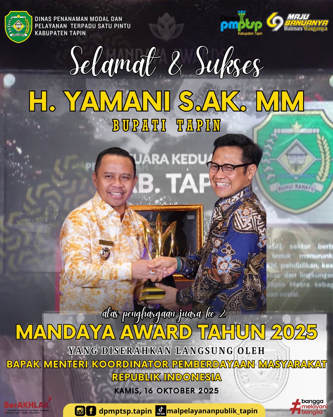 Tapin Juara Ke-2 MANDAYA AWARD TAHUN 2025