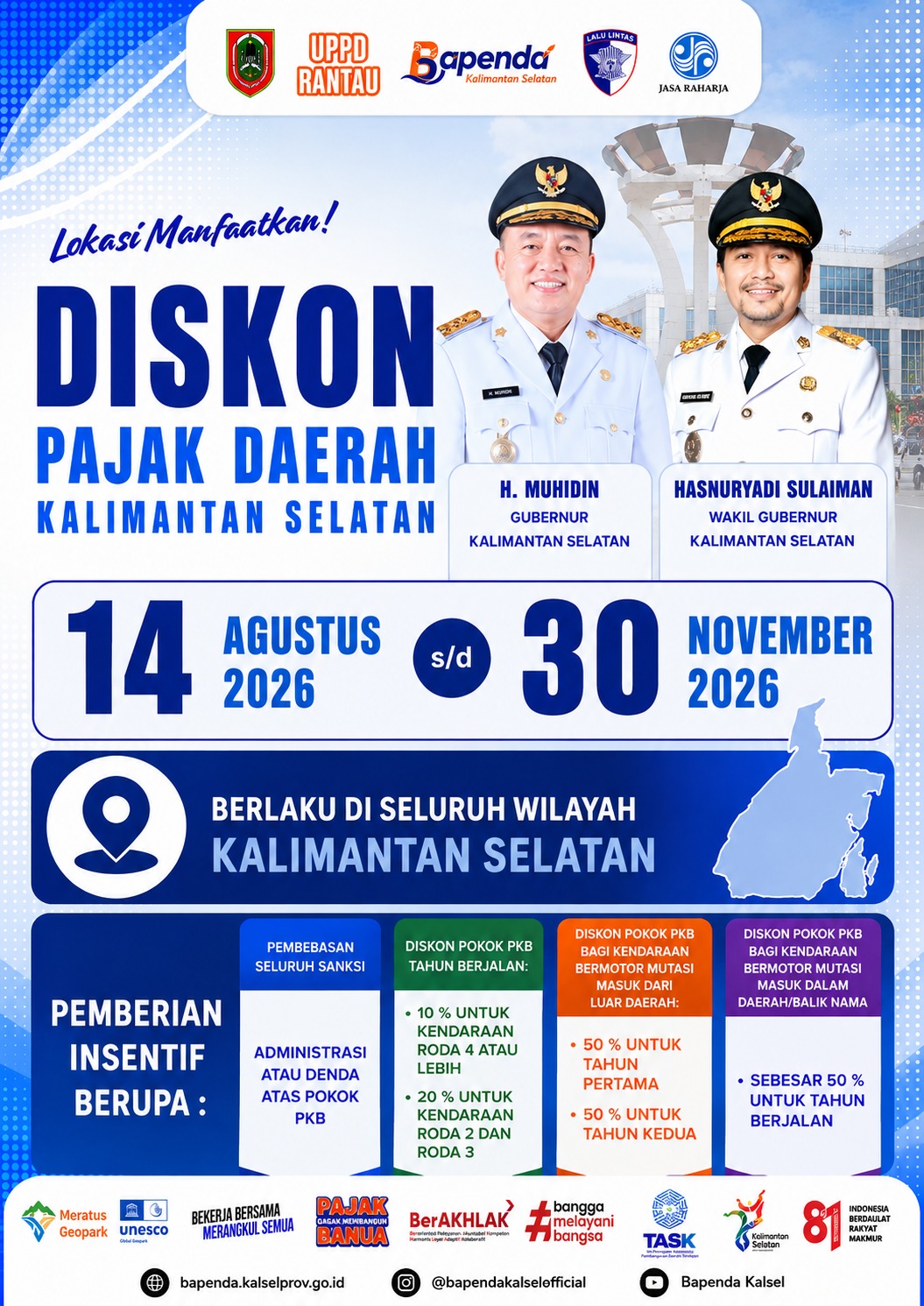 Diskon Pajak Daerah Kalimantan Selatan 2026 🎉