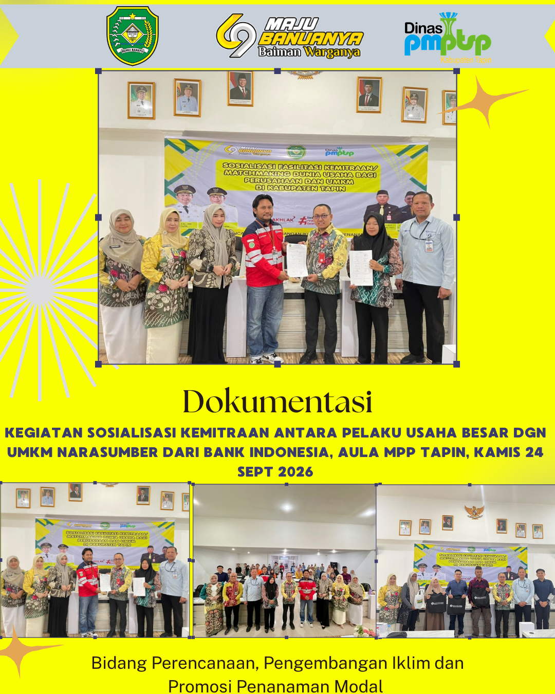 Sosialisasi Kemitraan Pelaku Usaha Besar dengan UMKM di Kabupaten Tapin