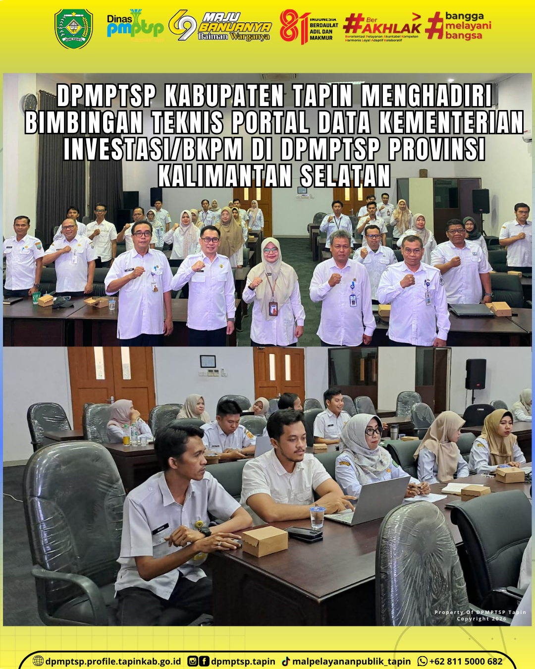 DPMPTSP Kabupaten Tapin Mengikuti Bimbingan Teknis Portal Data Kementerian Investasi/BKPM