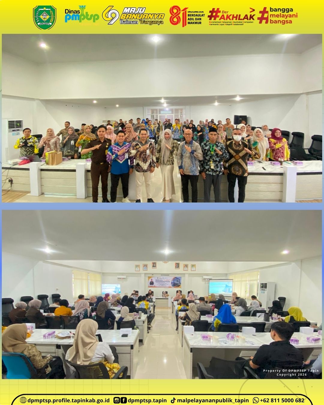 DPMPTSP Kabupaten Tapin Bersama BSI Tapin Tingkatkan Kompetensi Pelayanan Melalui Pelatihan Service Excellent