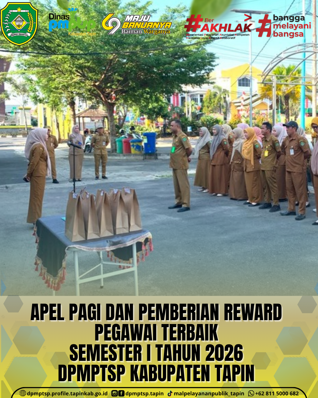 DPMPTSP Kabupaten Tapin Berikan Reward kepada Pegawai Terbaik Semester I Tahun 2026